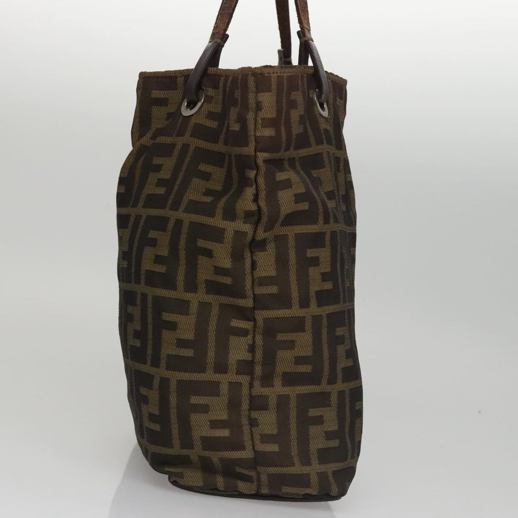 FENDI Zucca Canvas Hand Bag Brown Blackyk16907