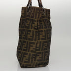 FENDI Zucca Canvas Hand Bag Brown Blackyk16907