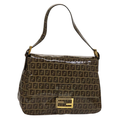 FENDI Zucchino Canvas Mamma Baguette Shoulder Bag Beigeyk17049A