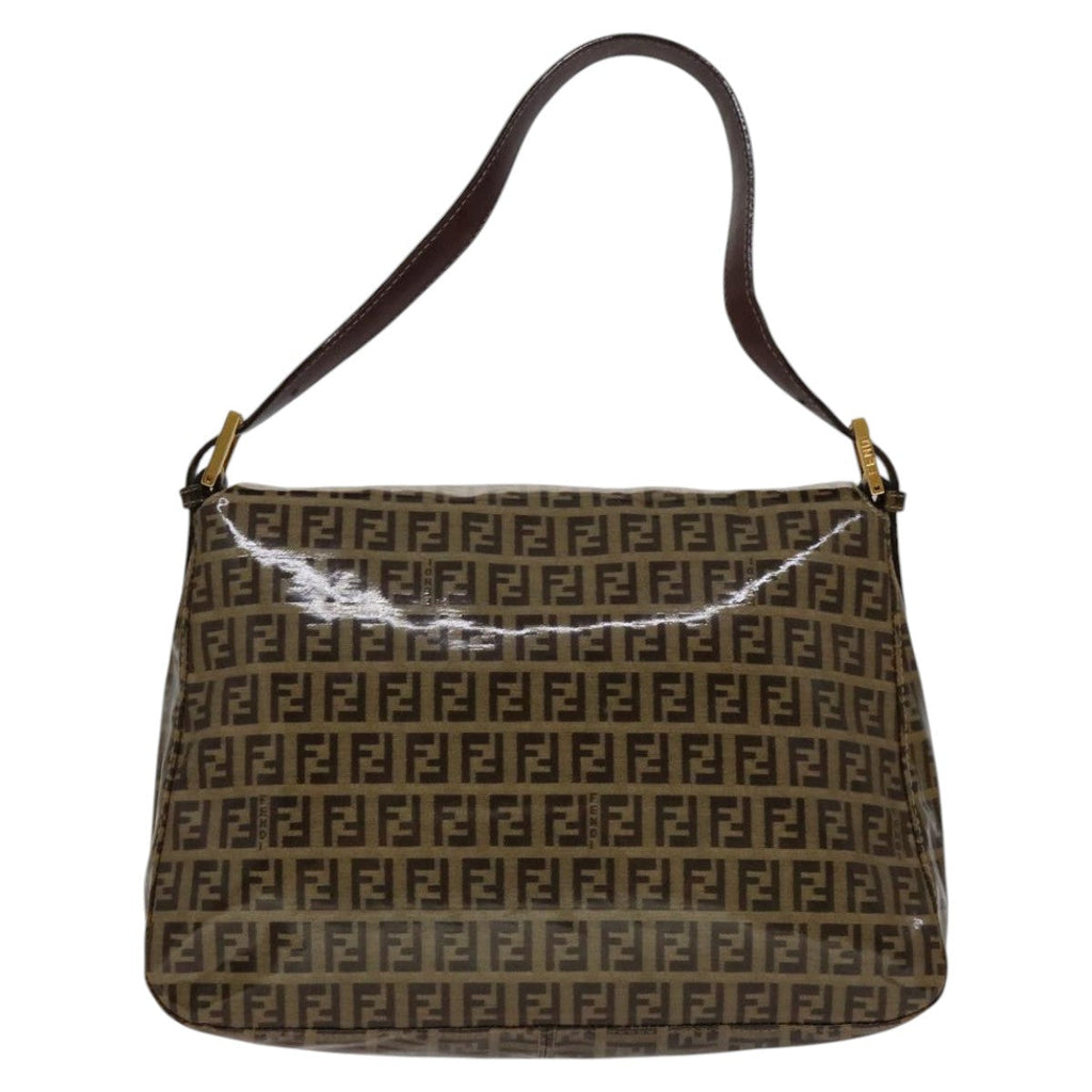 FENDI Zucchino Canvas Mamma Baguette Shoulder Bag Beigeyk17049A