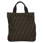 FENDI Zucca Canvas Tote Bag Brown Blackyk17054