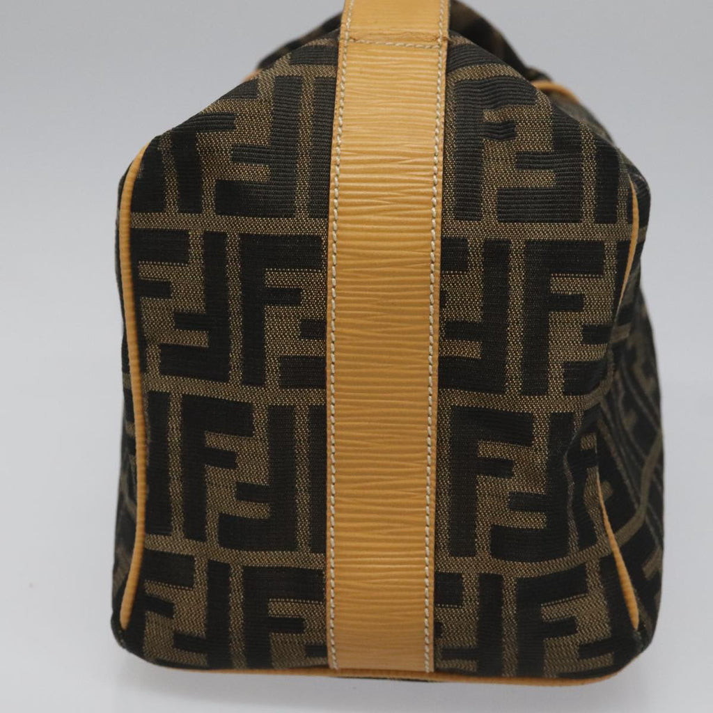 FENDI Zucca Canvas Hand Bag Brown Blackyk17059