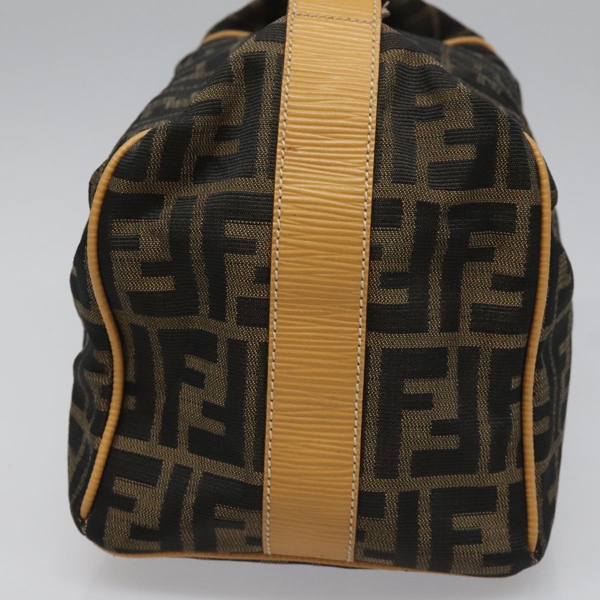 FENDI Zucca Canvas Hand Bag Brown Blackyk17059