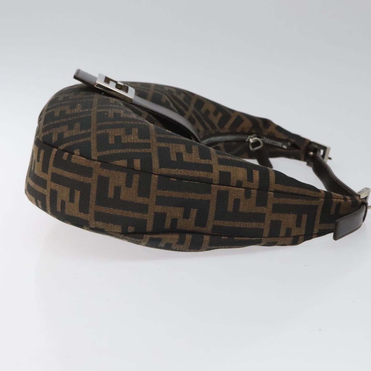 FENDI Zucca Canvas Croissant Shoulder Bag Black Brownyk17081A