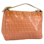 FENDI Zucchino Canvas Hand Bag Enamel Orange Goldyk17094
