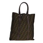 FENDI Zucca Canvas Tote Bag Brown Blackyk17127