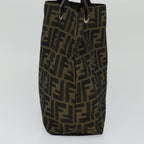 FENDI Zucca Canvas Hand Bag Brown Blackyk17350
