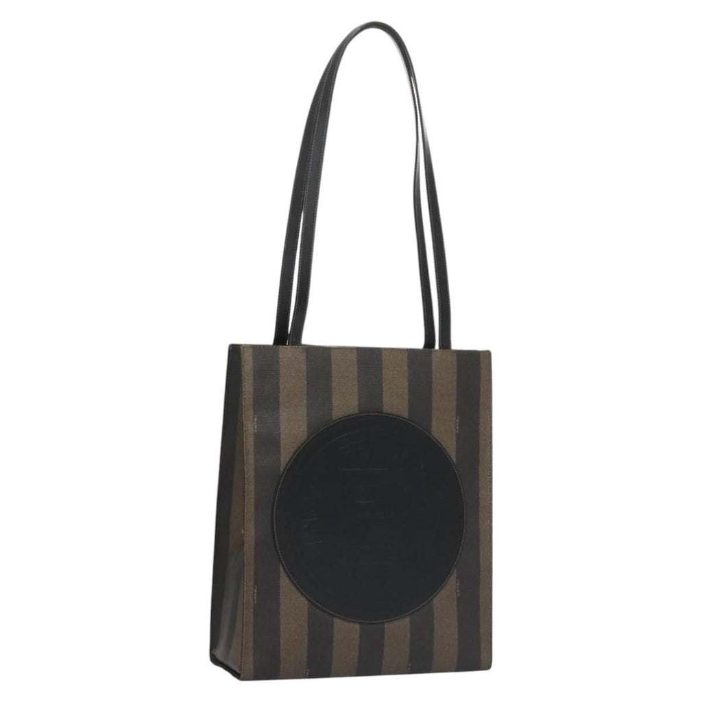 FENDI Pecan Canvas Tote Bag Brown Blackyk17395