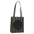 FENDI Pecan Canvas Tote Bag Brown Blackyk17395