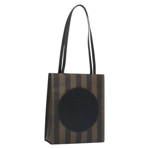 FENDI Pecan Canvas Tote Bag Brown Blackyk17395