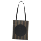 FENDI Pecan Canvas Tote Bag Brown Blackyk17395