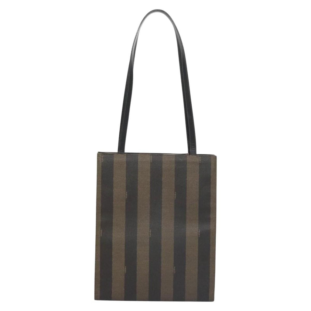 FENDI Pecan Canvas Tote Bag Brown Blackyk17395