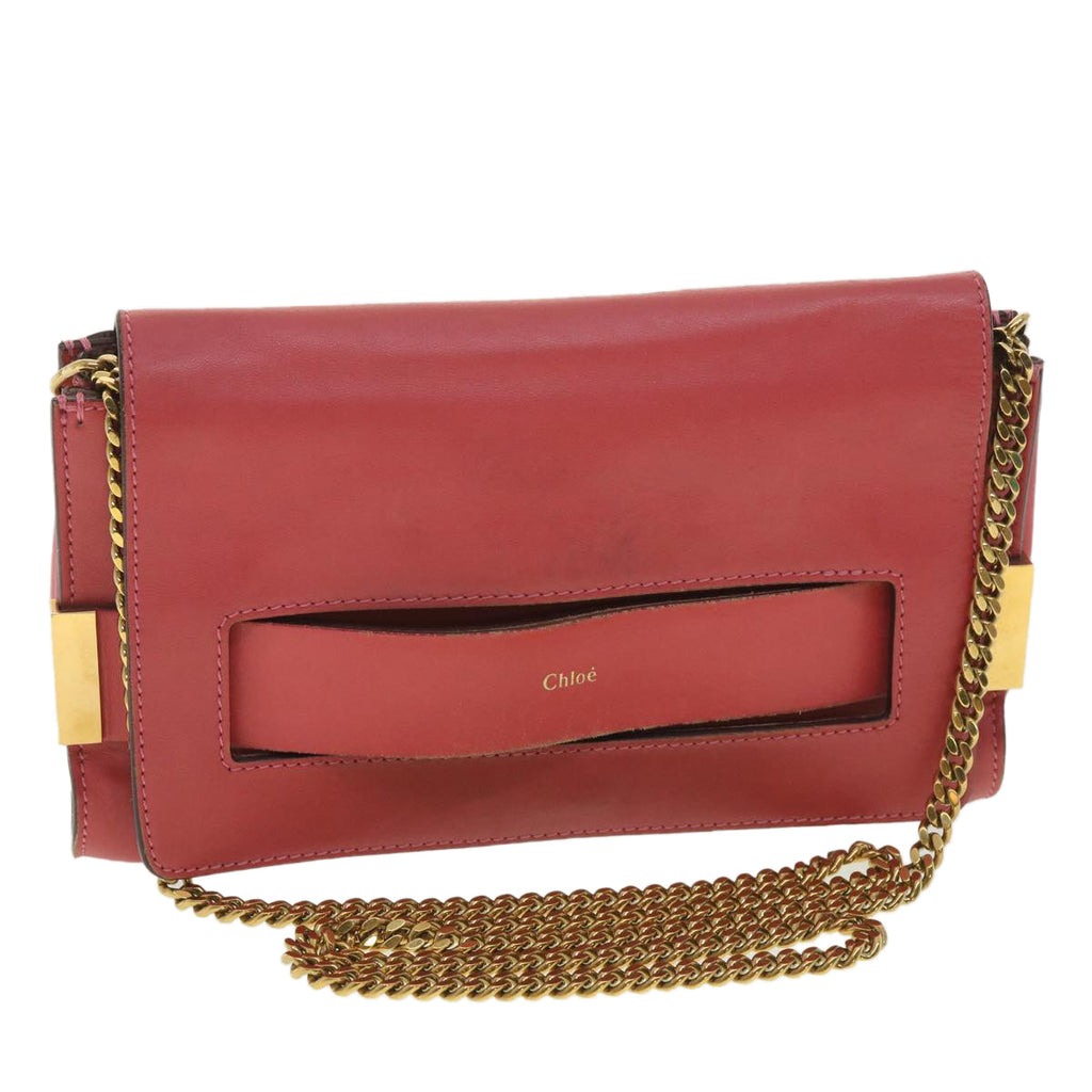 Chloe Chain Shoulder Bag Leather 2way Pink yk6115
