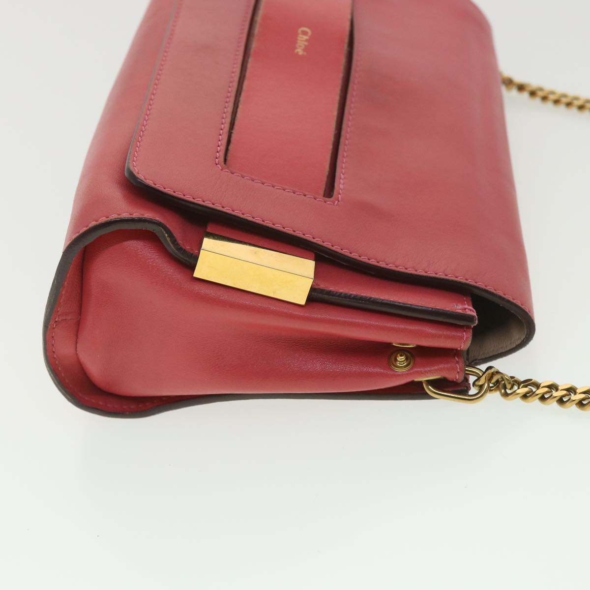 Chloe Chain Shoulder Bag Leather 2way Pink yk6115
