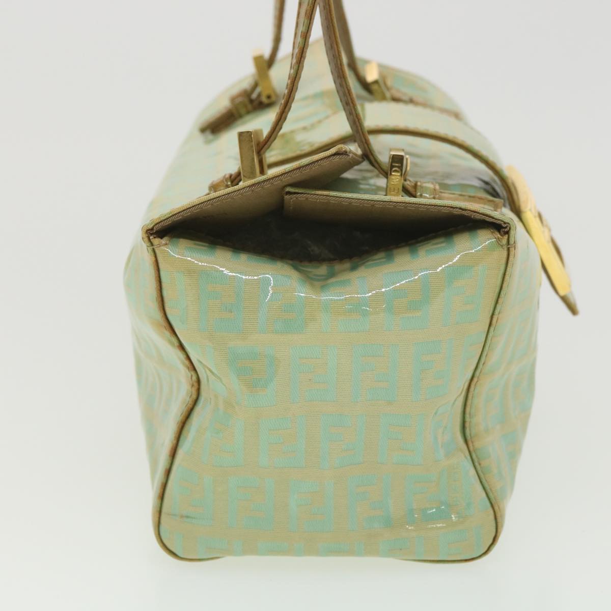 FENDI Zucchino Canvas Hand Bag Blue  yk6199B