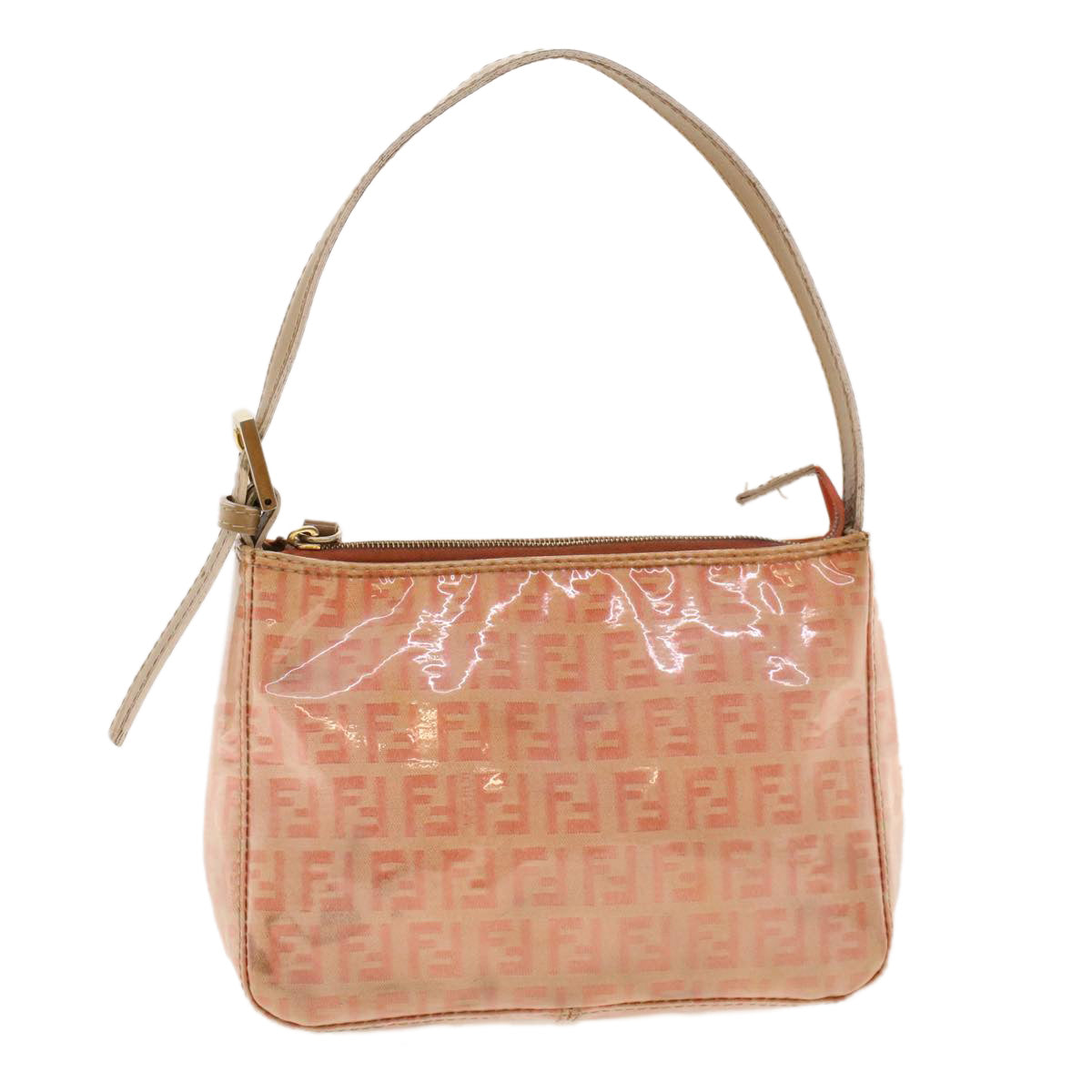 FENDI Zucchino Canvas Hand Bag Patent leather Orange 010.26810.018yk6878B