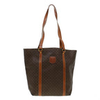 CELINE Macadam Canvas Tote Bag PVC Leather Brown 6941