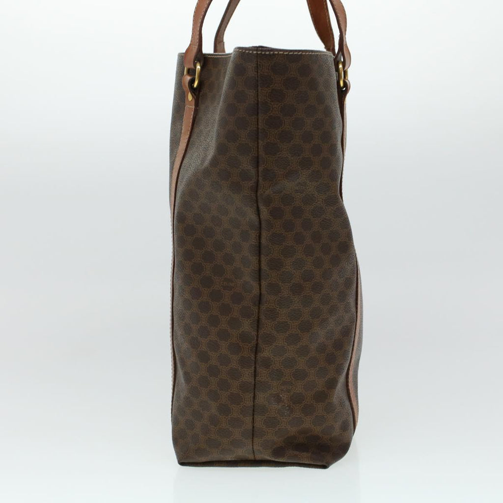 CELINE Macadam Canvas Tote Bag PVC Leather Brown 6941