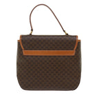 CELINE Macadam Canvas Hand Bag PVC Leather Brown 7546B
