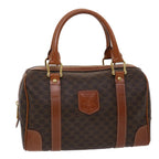 CELINE Macadam Canvas Boston Bag PVC Leather Brown 7604