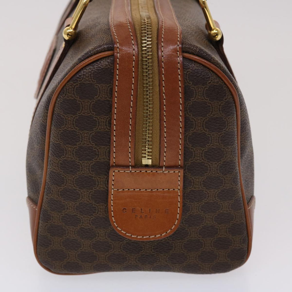 CELINE Macadam Canvas Boston Bag PVC Leather Brown 7604