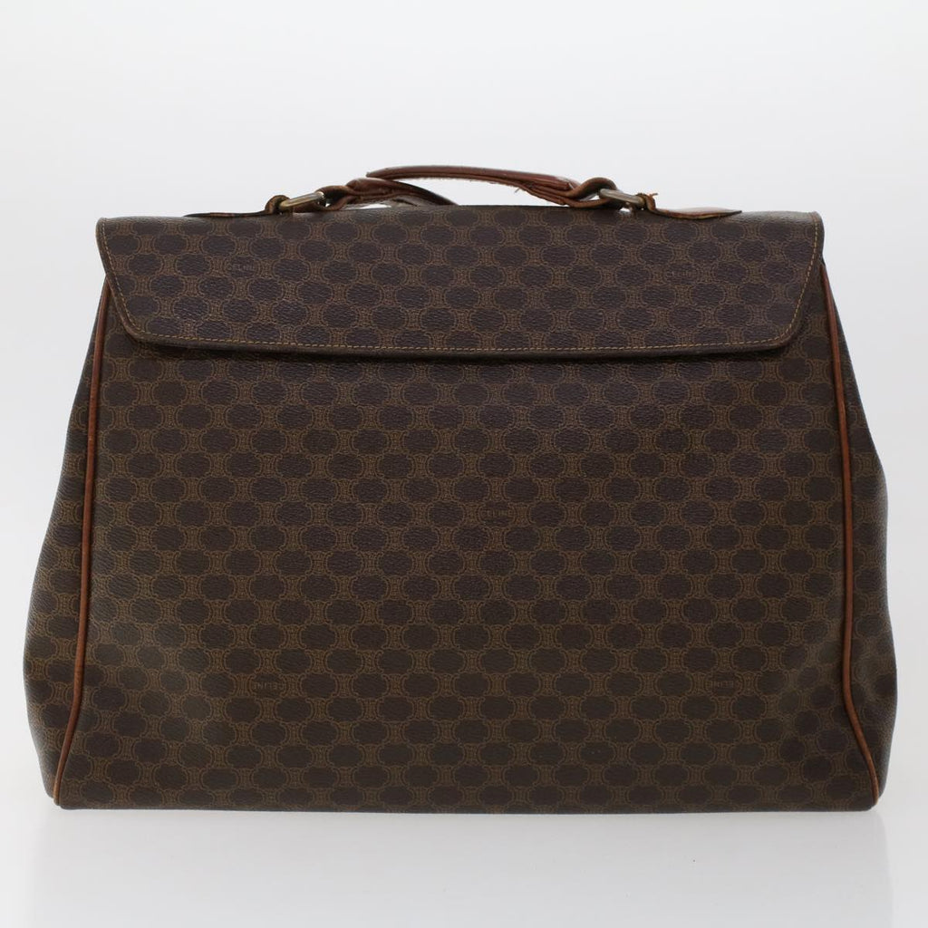 CELINE Macadam Canvas Hand Bag PVC Leather 2Set Brown 7839B