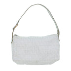 FENDI Zucchino Canvas Shoulder Bag Nylon Silveryk7899