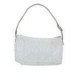 FENDI Zucchino Canvas Shoulder Bag Nylon Silveryk7899