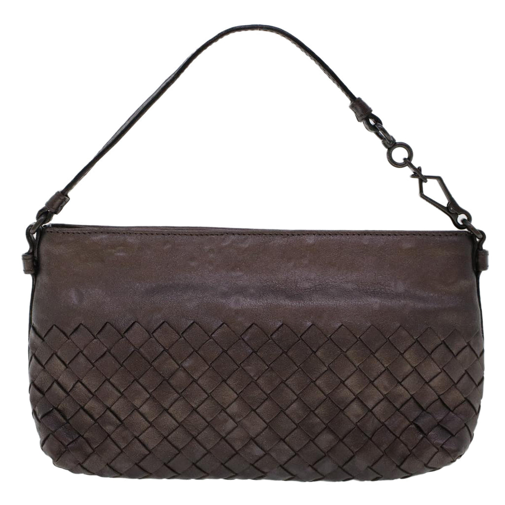 BOTTEGA VENETA INTRECCIATO Accessory Pouch Leather Brown Auth yk7931B