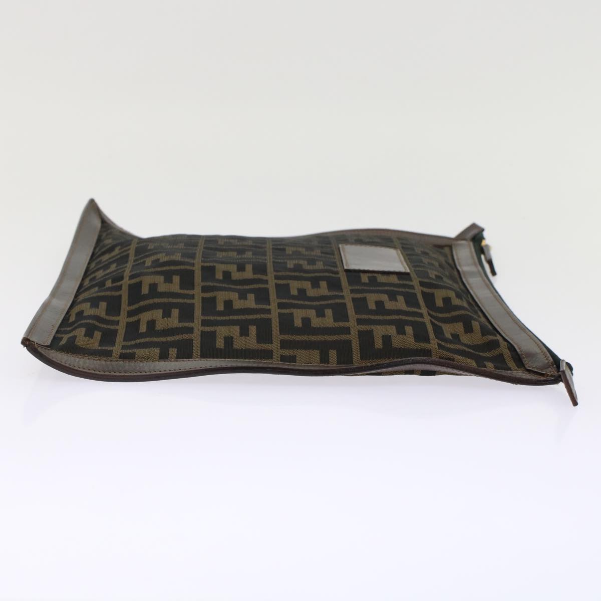 FENDI Zucca Canvas Clutch Bag Black Brown  yk7995B