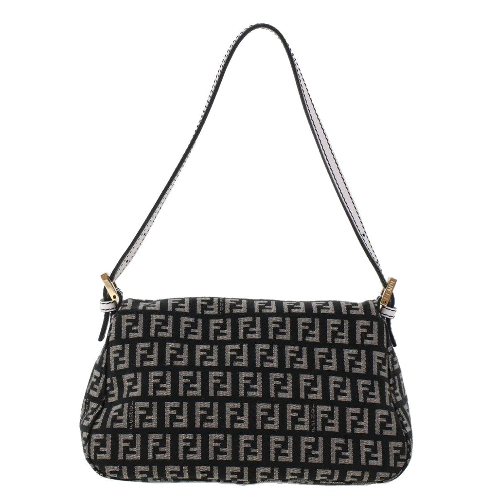 FENDI Zucchino Canvas Mini mamma bucket Hand Bag Black  yk8027
