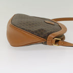 CELINE Macadam Canvas Shoulder Bag PVC Leather Brown 8282