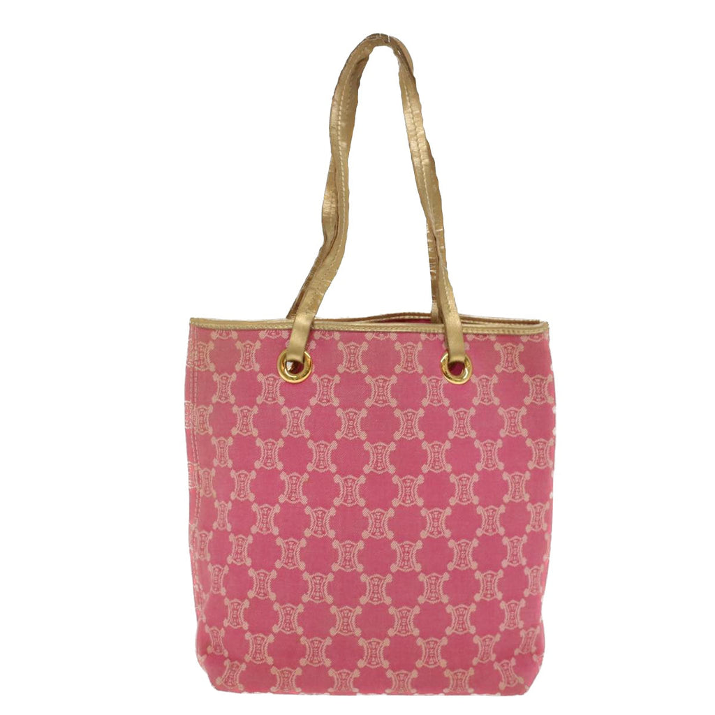 CELINE Paris Macadam Canvas Tote Bag Pink Auth yk8347