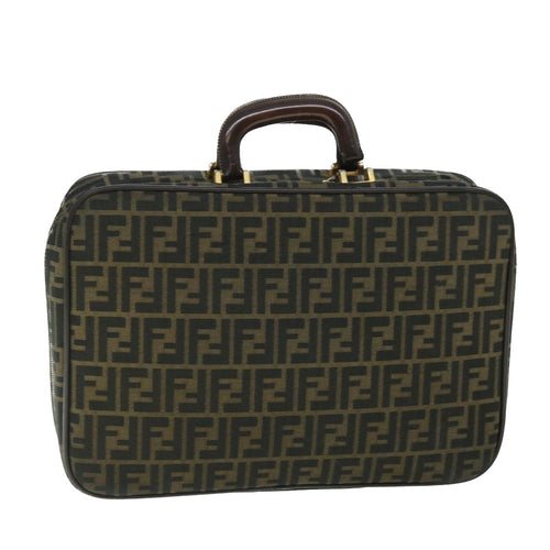 FENDI Zucca Canvas Hand Bag Black Brownyk8377B