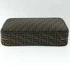 FENDI Zucca Canvas Hand Bag Black Brownyk8377B