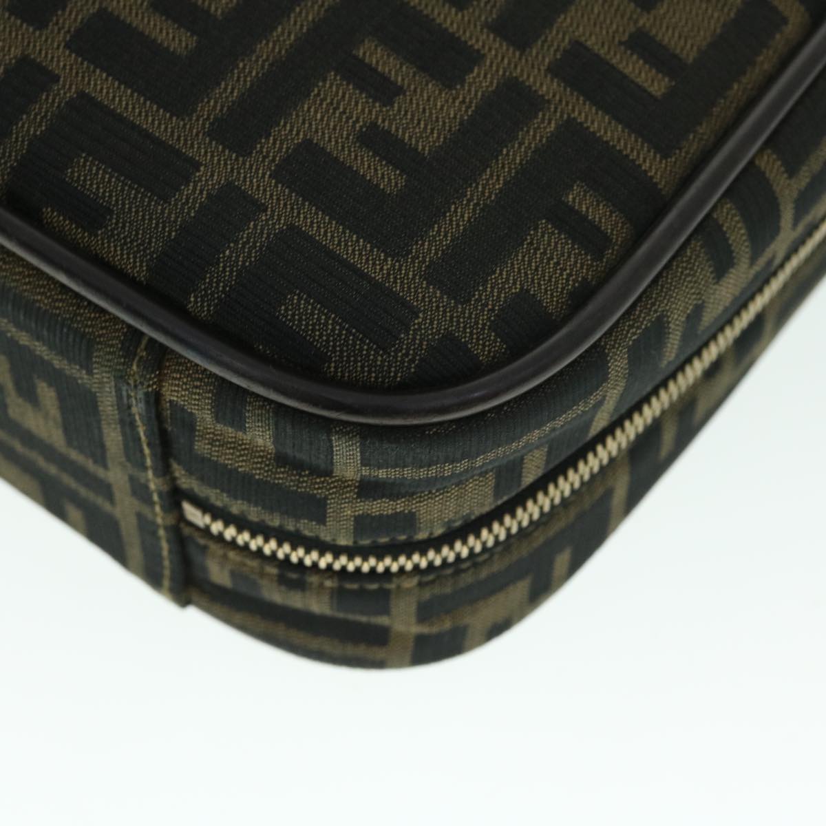 FENDI Zucca Canvas Hand Bag Black Brownyk8377B