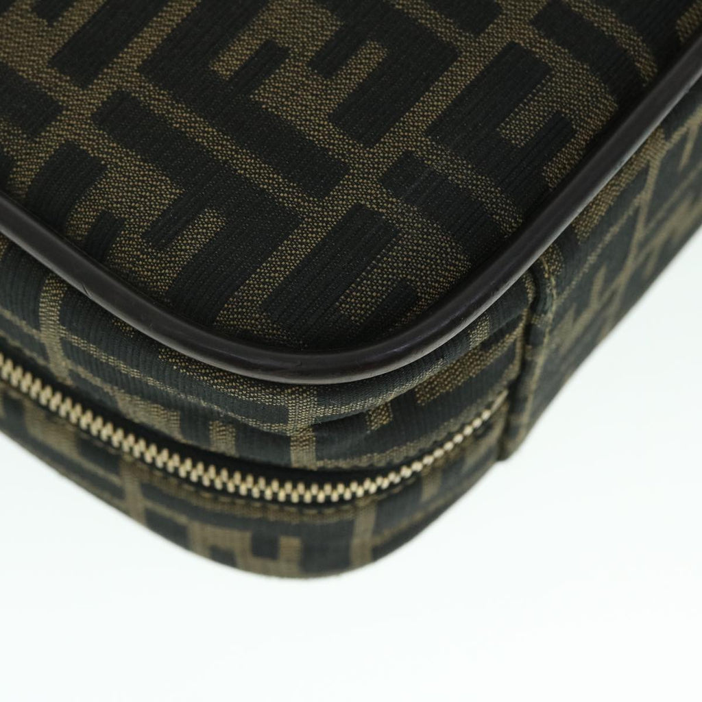 FENDI Zucca Canvas Hand Bag Black Brownyk8377B