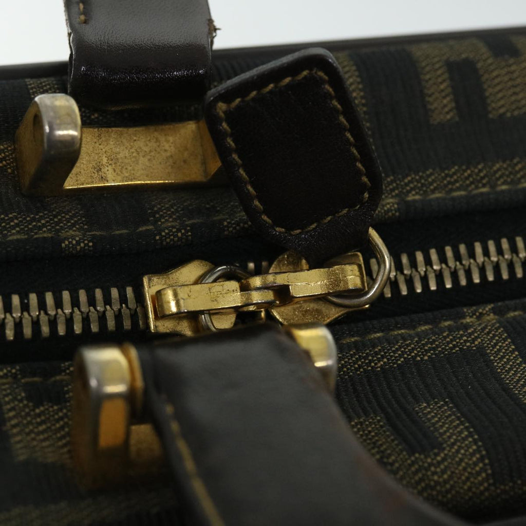 FENDI Zucca Canvas Hand Bag Black Brownyk8377B