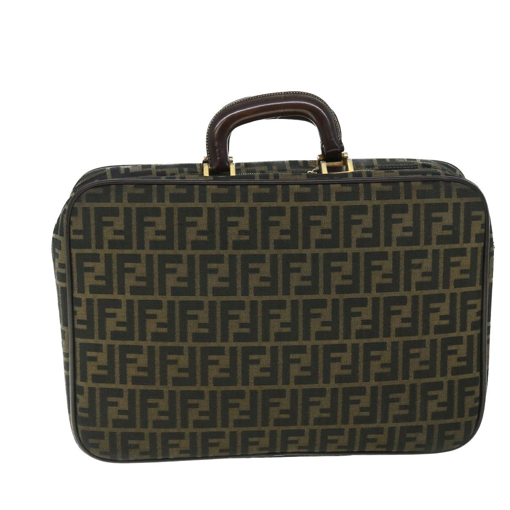 FENDI Zucca Canvas Hand Bag Black Brownyk8377B