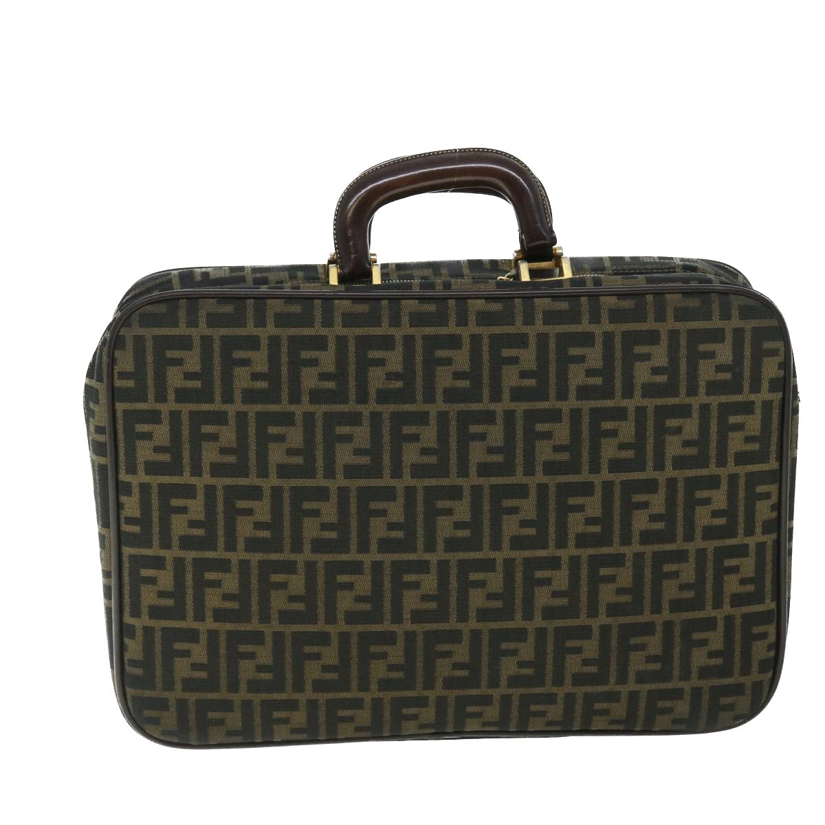 FENDI Zucca Canvas Hand Bag Black Brownyk8377B