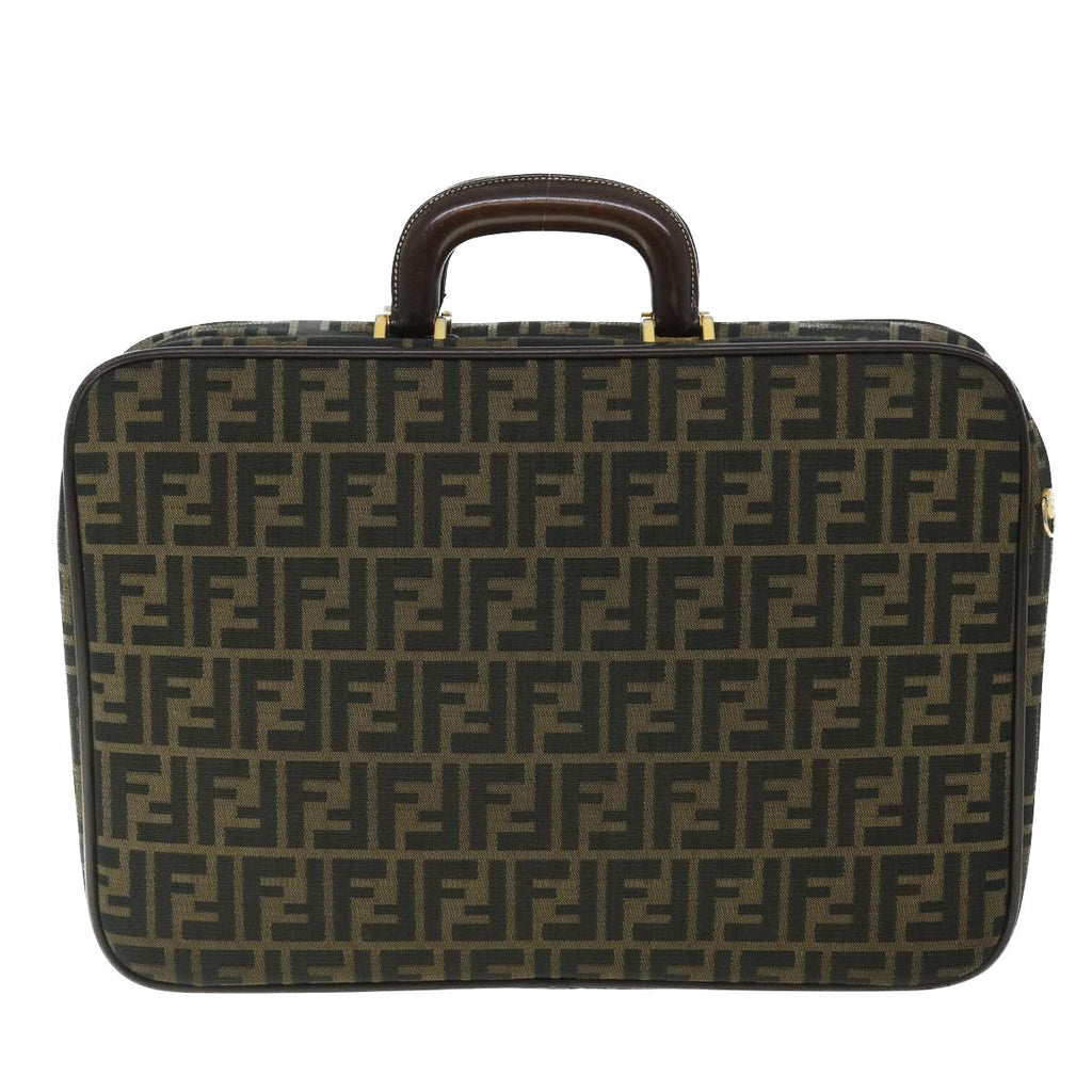 FENDI Zucca Canvas Hand Bag Black Brownyk8377B