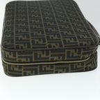 FENDI Zucca Canvas Hand Bag Black Brownyk8377B