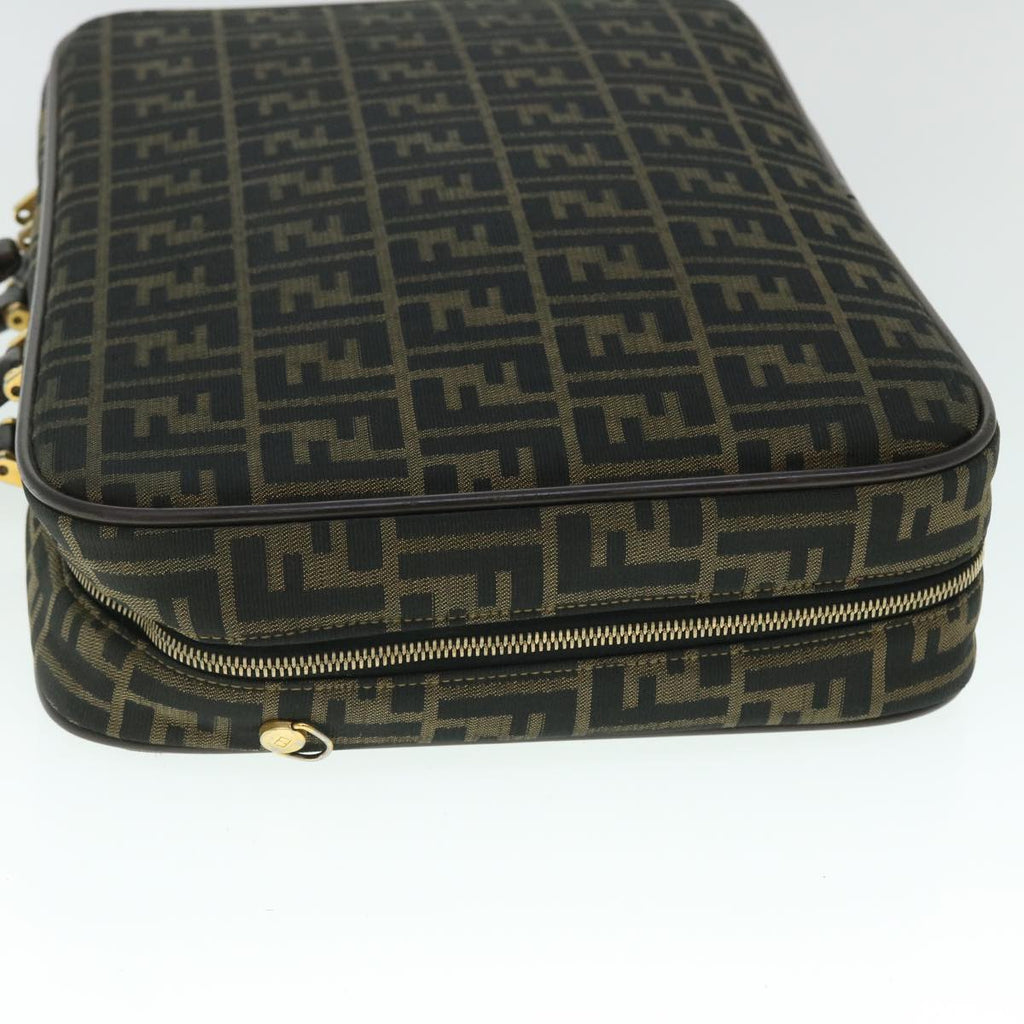 FENDI Zucca Canvas Hand Bag Black Brownyk8377B