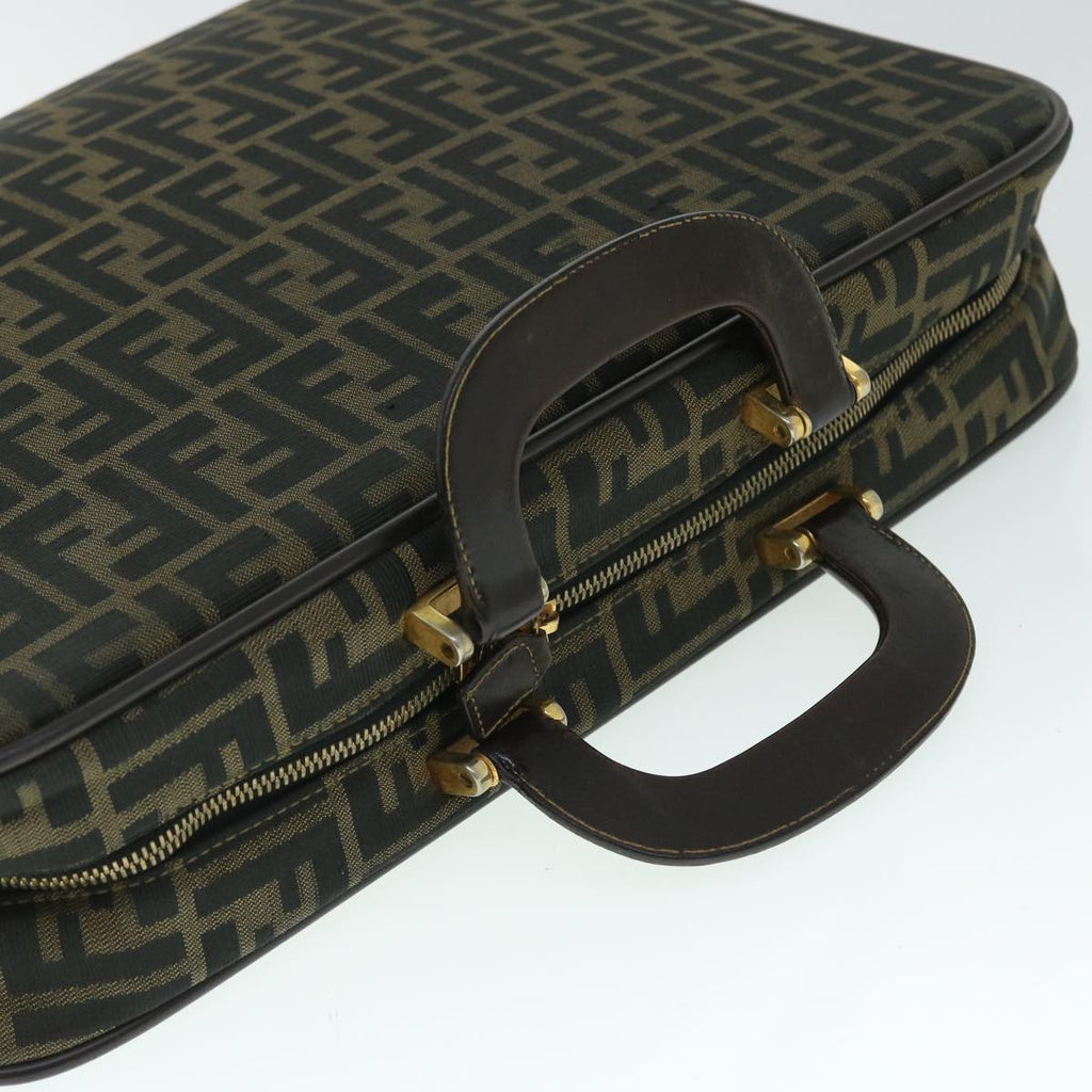 FENDI Zucca Canvas Hand Bag Black Brownyk8377B