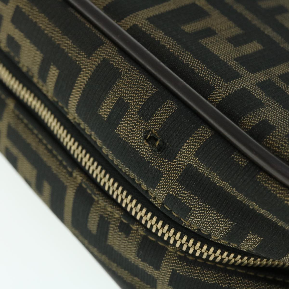 FENDI Zucca Canvas Hand Bag Black Brownyk8377B