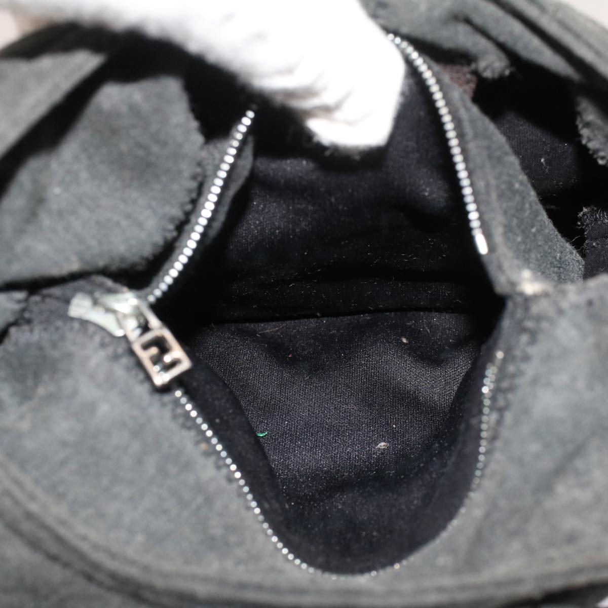 FENDI Mamma Baguette Shoulder Bag Cotton Gray 2354 26686 099yk8388B