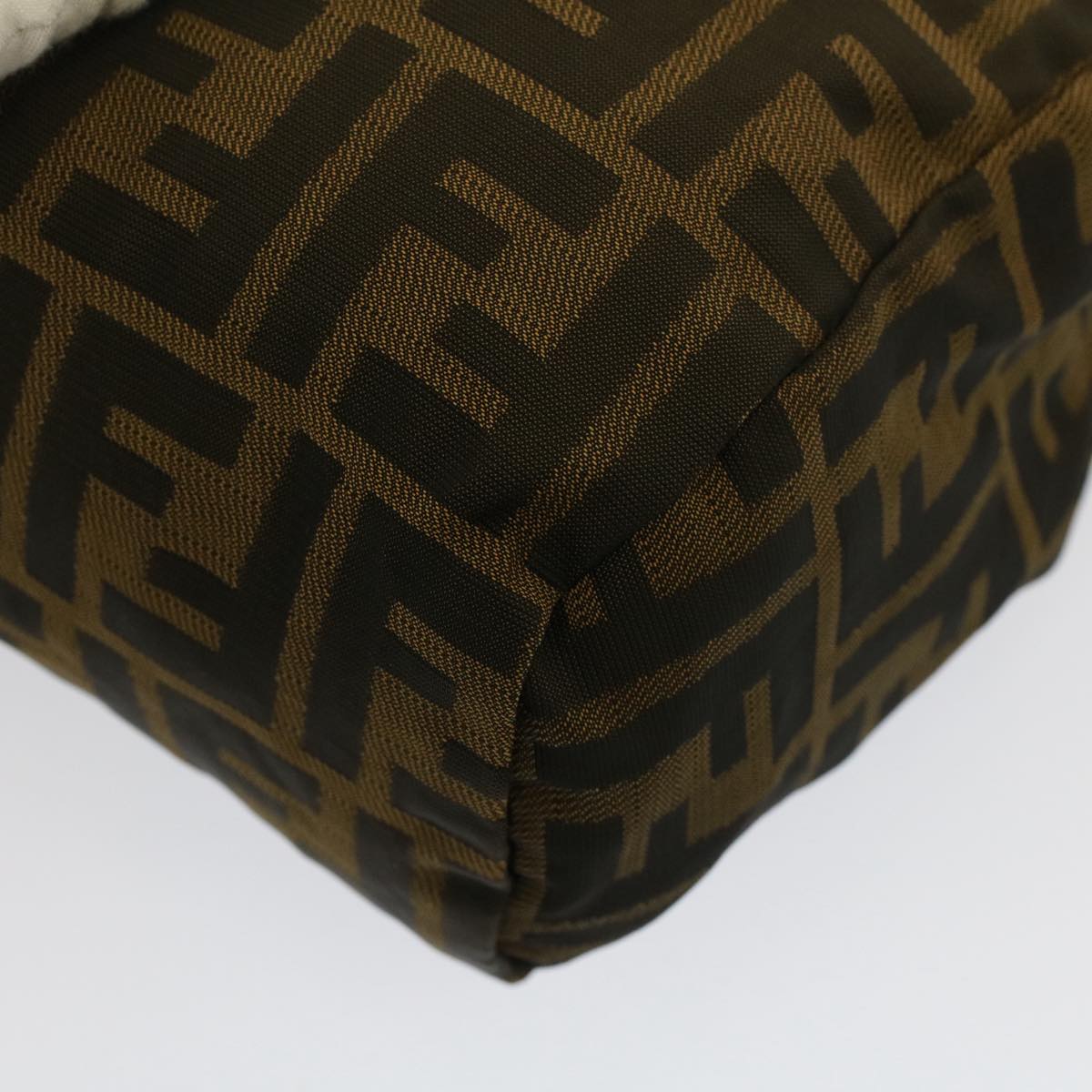 FENDI Zucca Canvas Hand Bag Brown Blackyk8449