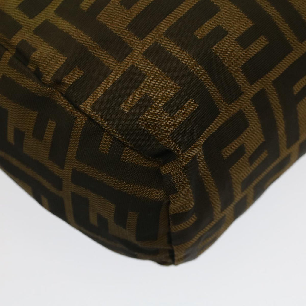 FENDI Zucca Canvas Hand Bag Brown Blackyk8449