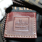 FENDI Zucca Canvas Hand Bag Brown Blackyk8449