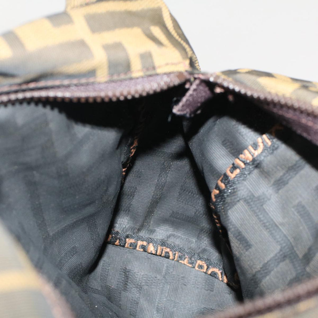 FENDI Zucca Canvas Hand Bag Brown Blackyk8449